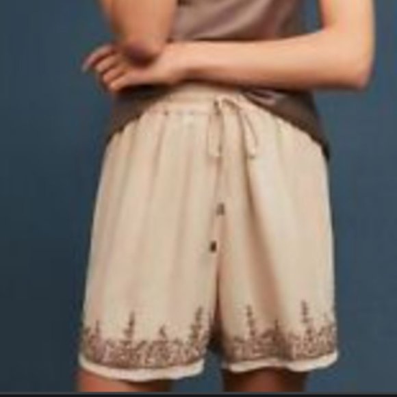 ⭐️ Maeve Embellished Beaded Boho Hipster Hippie Art Deco Farm Hip Peasant Shorts - Picture 10 of 11